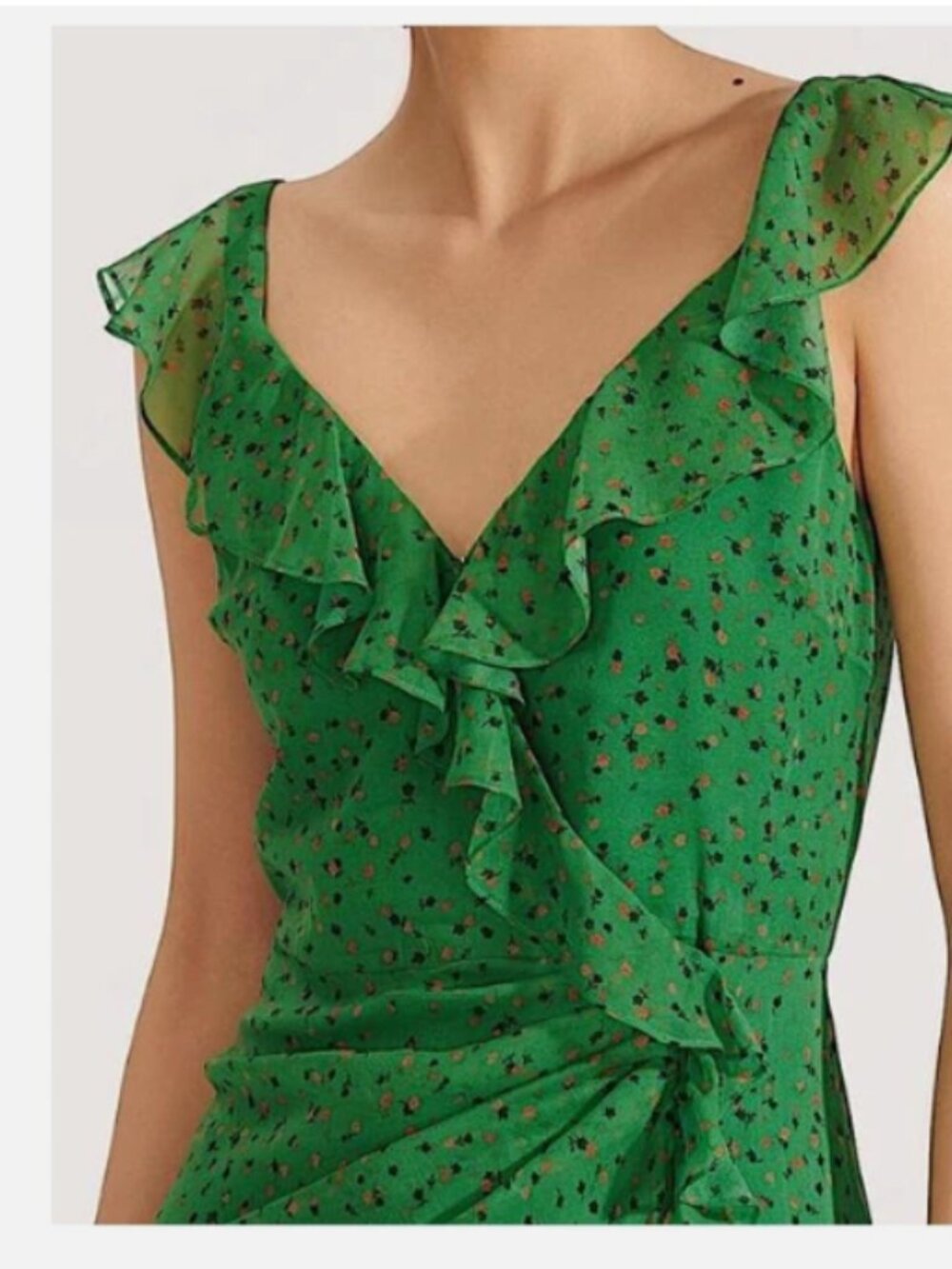 Veronica Beard Amal ruffled floral-print silk-chiffon midi dress size 8 - Picture 5 of 15